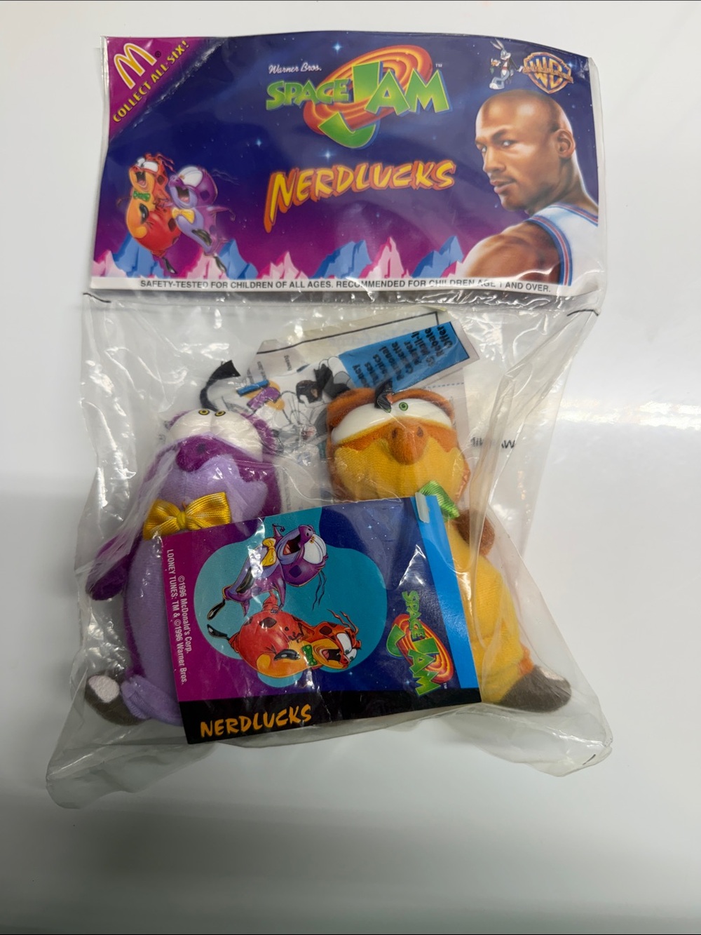 McDonald's Space Jam Nerdlucks Plush Pair - Purple & Yellow
